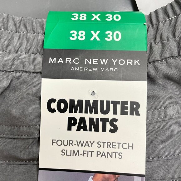 NEW Marc New York Men's 38x30 Commuter Pants Slim-Fit 4-Way Stretch Woven Gray - Picture 5 of 9